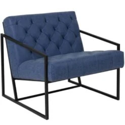 Flash Furniture Hercules Madison Series Retro Blue Leather Tufted Lounge Chair