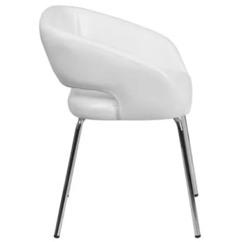 Flash Furniture Fusion Series Contemporary White Leather Side Reception Chair 4 Flash Furniture Fusion Series Contemporary White Leather Side Reception Chair - Image 2