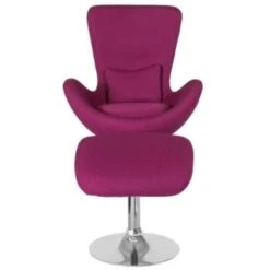 Flash Furniture Egg Series Magenta Fabric Side Reception Chair With Ottoman -Home Furnishing Store 100253 w DetailedProductView3 Lg