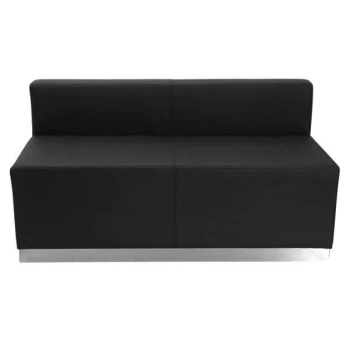 Flash Furniture Hercules Alon Series Black Leather Loveseat With Brushed Stainless Steel Base 3 Flash Furniture Hercules Alon Series Black Leather Loveseat With Brushed Stainless Steel Base