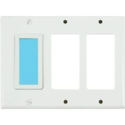 Limelite Sidelite 3-Gang Blue Glow Wall Plate (White)