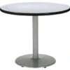 Kfi 36 Round Pedestal Table. Gray Nebula Hpl Top, Round Silver Steel Base -Home Furnishing Store 113774 V Lg