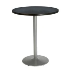 Kfi 36" Round Bistro Height Pedestal Table, Graphite Nebula Hpl Top, Round Base
