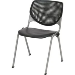 Kfi Stack Chair With Perforated Back, 400 Weight Capacity, Black Seat And Back