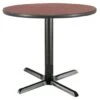 Kfi 36" Round Pedestal Table Mahogany High Pressure Laminate Top, Cast Iron Bas -Home Furnishing Store 113917 WebOnly Lg