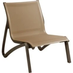 Grosfillex® Sunset Lounge Chair, Cognac Sling, Fusion Bronze Frame Package Of 4
