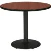 Kfi 36" Round Pedestal Table With Mahogany Top, Round Black Base -Home Furnishing Store 122835 V Lg