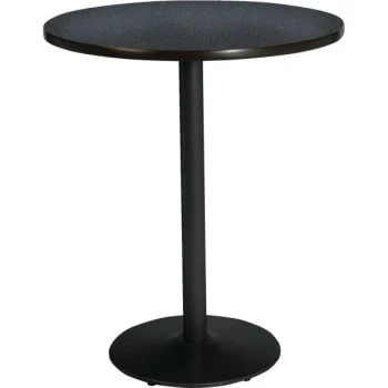 Kfi 42" Round Table With Graphite Nebula Top, Round Black Base, Bistro Height 4 Kfi 42" Round Table With Graphite Nebula Top, Round Black Base, Bistro Height - Image 2