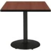 Kfi 42" Square Pedestal Table With Mahogany Top, Round Black Base 2 Kfi 42" Square Pedestal Table With Mahogany Top, Round Black Base -Home Furnishing Store 122877 V Lg