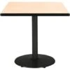 Kfi 30" Square Pedestal Table With Natural Top, Round Black Base -Home Furnishing Store 122878 V Lg