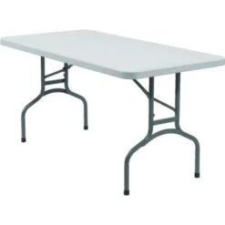 National Public Seating® Rectangle Folding Table 30hx30wx72"l Gray Speckled