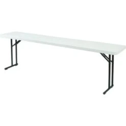 National Public Seating® Rectangle Folding Table 30hx18wx96"l Gray Speckled