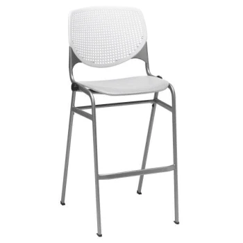Kfi Seating Kool Stack Barstool, White Back, Light Grey Seat 3 Kfi Seating Kool Stack Barstool, White Back, Light Grey Seat