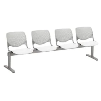 Kfi Seating Kool 4-Seat Reception Bench, Light Gray Backs, White Seats 3 Kfi Seating Kool 4-Seat Reception Bench, Light Gray Backs, White Seats