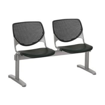 Kfi Seating Kool 2-Seat Reception Bench, Black Seats & Back 3 Kfi Seating Kool 2-Seat Reception Bench, Black Seats & Back