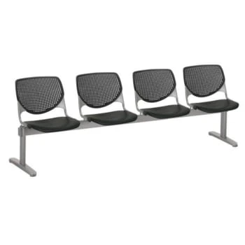 Kfi Seating Kool 4-Seat Reception Bench, Black Seats & Backs 3 Kfi Seating Kool 4-Seat Reception Bench, Black Seats & Backs