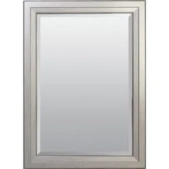 American Pride® 29 X 41" Decorative Framed Beveled Mirror - 2.75" Brushed Nickel