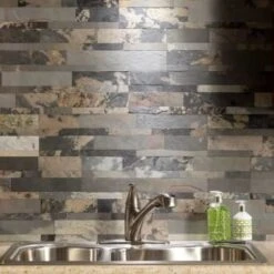 Aspect Stone Peel And Stick Backsplash In Medley Slate, 6-In X 24-In -Home Furnishing Store 124220 w DetailedProductView8 Lg