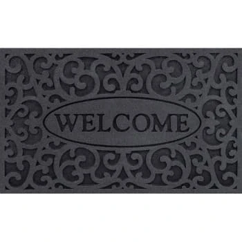 Apache Mills "welcome" Outdoor Floor Mat With Iron Gate Pattern, 18" X 30", Gray, Case Of 4 3 Apache Mills "welcome" Outdoor Floor Mat With Iron Gate Pattern, 18" X 30", Gray, Case Of 4