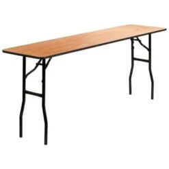 Flash Furniture 18" X 72" Rectangular Wood Folding Training Table With Smooth Clear Coated Top 7 Flash Furniture 18" X 72" Rectangular Wood Folding Training Table With Smooth Clear Coated Top -Home Furnishing Store 128253 WebOnly Lg
