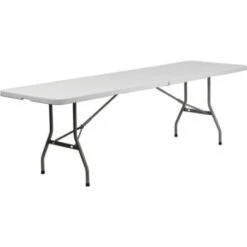 Flash Furniture 30''w X 96''l Bi-Fold Granite White Plastic Folding Table