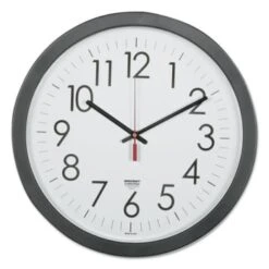 Skilcraft Quartz Wall Clock, 14.5 Overall Diameter, Black Case, 1 Aa