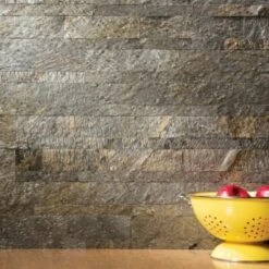 Aspect Stone 5.9x23.6 Peel & Stick Backsplash In Mossy Quartz -Home Furnishing Store 149856 w LifestyleImage BUS Lg