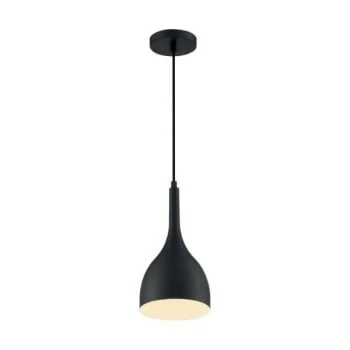 Satco® Bellcap 1 Light Small Pendant Fixture, Matte Black Finish 4 Satco® Bellcap 1 Light Small Pendant Fixture, Matte Black Finish - Image 2