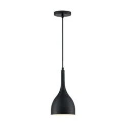 Satco® Bellcap 1 Light Small Pendant Fixture, Matte Black Finish 8 Satco® Bellcap 1 Light Small Pendant Fixture, Matte Black Finish -Home Furnishing Store 152242 w DetailedProductView2 Lg