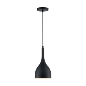 Satco® Bellcap 1 Light Small Pendant Fixture, Matte Black Finish 5 Satco® Bellcap 1 Light Small Pendant Fixture, Matte Black Finish - Image 3