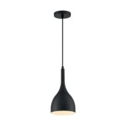 Satco® Bellcap 1 Light Small Pendant Fixture, Matte Black Finish 9 Satco® Bellcap 1 Light Small Pendant Fixture, Matte Black Finish -Home Furnishing Store 152242 w DetailedProductView3 Lg