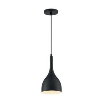 Satco® Bellcap 1 Light Small Pendant Fixture, Matte Black Finish 6 Satco® Bellcap 1 Light Small Pendant Fixture, Matte Black Finish - Image 4