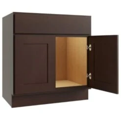 Cnc Cabinetry 24" W 2 Door Vanity Sink Base Cabinet, Luxor Espresso