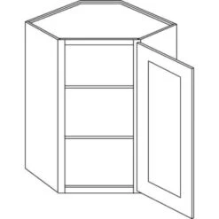 Cnc Cabinetry 30" H Diagonal Corner Wall Cabinet, Country Oak