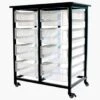Luxor Mobile Bin Storage Unit - Double Row With Large Clear Bins 1 Luxor Mobile Bin Storage Unit - Double Row With Large Clear Bins -Home Furnishing Store 158179 w MainProductImage Lg