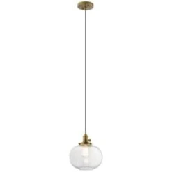 Kichler® Avery 1-Light Globe Pendant Fixture (Natural Brass)