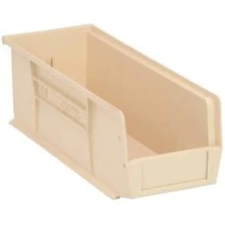 Quantum Storage Systems® Ivory 14-3/4 X 5-1/2 X 5 In Stack And Hang Bin Package Of 12