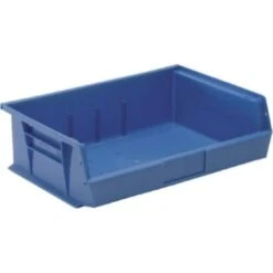 Quantum Storage Systems® Blue 10-7/8 X 16-1/2 X 5 In Stack And Hang Bin Package Of 6