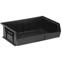 Quantum Storage Systems® Black 10-7/8 X 16-1/2 X 5 In Stack And Hang Bin Package Of 6