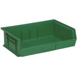 Quantum Storage Systems® Green 10-7/8 X 16-1/2 X 5 In Stack And Hang Bin Package Of 6