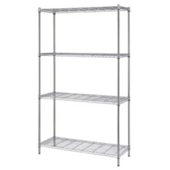 Quantum Storage Systems® 24x36x72 In 4-Shelf Wire Shelving Unit With Chrome Finish