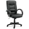 Alera® Strada Series High-Back Swivel/tilt Chair, Black Top-Grain Leather