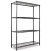 Alera Industrial Heavy-Duty Wire Shelving Starter Kit, 4-Shelf, 48w X 72h, Black -Home Furnishing Store 164981 WebOnly Lg