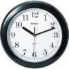 Geneva Clock Company Round Plastic Wall Clock 8 Inch, Black, White Face, Black Dial -Home Furnishing Store 180416 K Lg