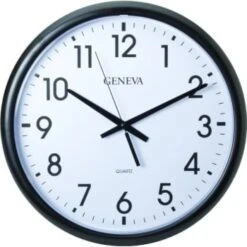 Geneva Clock Company 13.5 In. Round Wall Clock (Black/white)