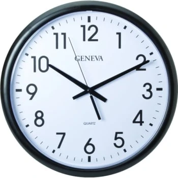 Geneva Clock Company 13.5 In. Round Wall Clock (Black/white) 3 Geneva Clock Company 13.5 In. Round Wall Clock (Black/white)