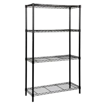 Quantum Storage Systems® 4-Shelf Starter Kit Black Epoxy Wire Shelving 24x42x74 Inch 3 Quantum Storage Systems® 4-Shelf Starter Kit Black Epoxy Wire Shelving 24x42x74 Inch