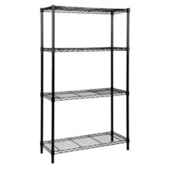 Quantum Storage Systems® 4-Shelf Starter Kit Black Epoxy Wire Shelving 24x30x63 Inch