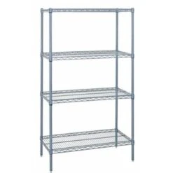 Quantum Storage Systems® 4-Shelf Starter Kit Gray Epoxy Wire Shelving 24x30x63 Inch