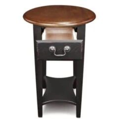 Leick Home One Drawer Oval Side Table With Shelf,medium Oak And Slate Black 14 Leick Home One Drawer Oval Side Table With Shelf,medium Oak And Slate Black -Home Furnishing Store 183570 w DetailedProductView5 Lg